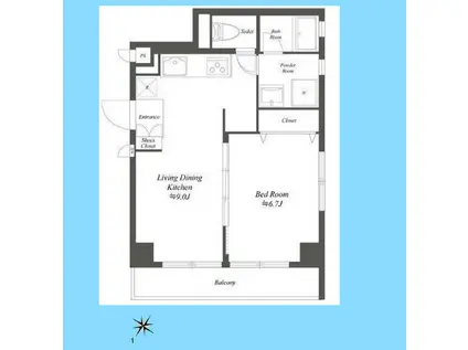 ミリアレジデンス池上(1LDK/3階)の間取り写真