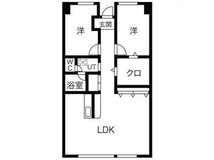 マック宇都宮コート(2SLDK/3階)の間取り写真