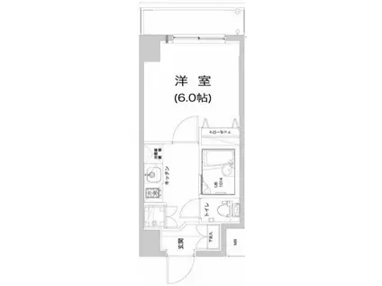 ヴェローナ武蔵関ルッソ(1K/7階)の間取り写真