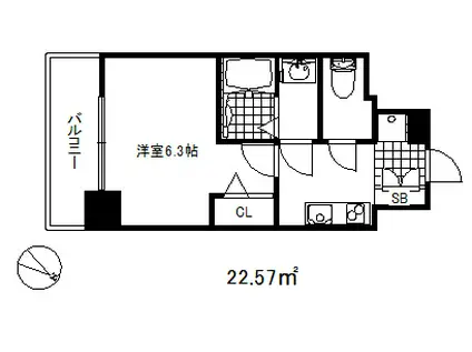 ファステート神戸コンチェール(1K/7階)の間取り写真