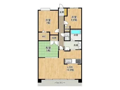 ロイヤルクレスト助信(3LDK/3階)の間取り写真