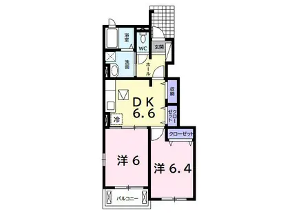グリーンフォーレストIII(2DK/1階)の間取り写真