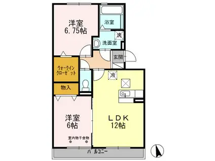 スティーロ フォート(2LDK/1階)の間取り写真
