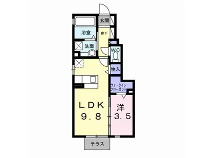 ステラ コート(1LDK/1階)の間取り写真