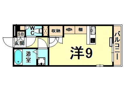 ミランダ浪華V(ワンルーム/3階)の間取り写真