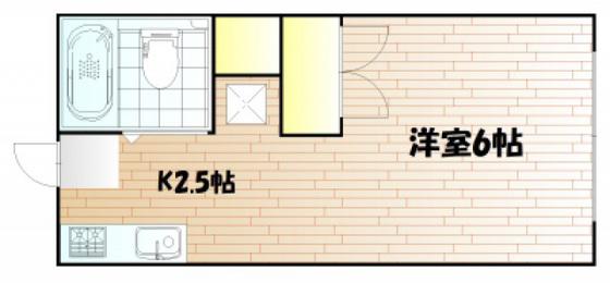 サンコーポ(ワンルーム/2階)の間取り写真