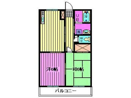 グレースハウス(2DK/1階)の間取り写真