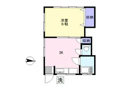 森荘(1DK/2階)の間取り写真