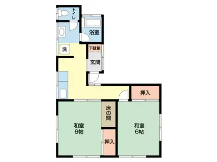 河原荘(2K/2階)の間取り写真