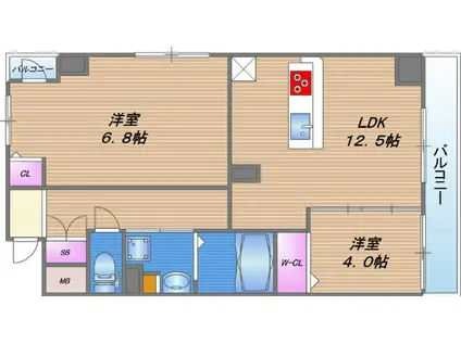 リアライズ小路駅前(2LDK/3階)の間取り写真