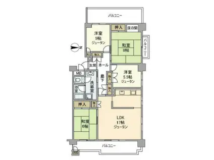 清新南ハイツ12号棟(4LDK/8階)の間取り写真