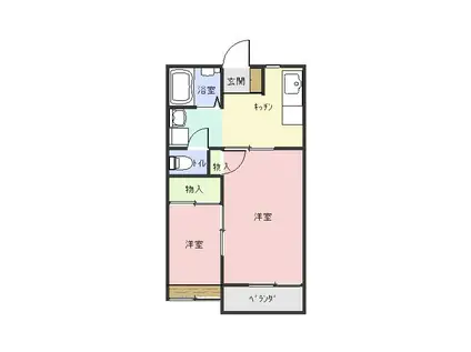 グレース安積(2K/2階)の間取り写真