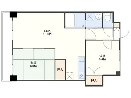 マンションハウスADD5(2LDK/4階)の間取り写真