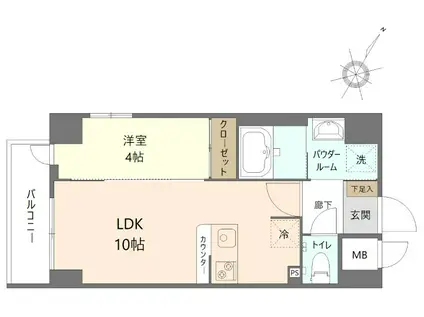 ヨコハマシギョウビルディング(1LDK/8階)の間取り写真