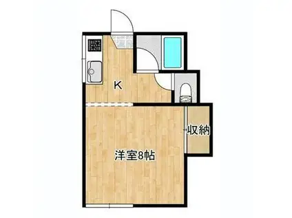 ブルーリバティ白石(1K/1階)の間取り写真