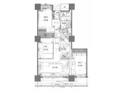 ウエルタワー深川(3LDK/21階)の間取り写真