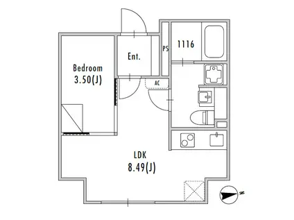 GRAN PASEO大森III(1LDK/2階)の間取り写真