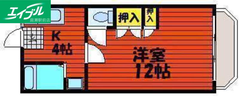 RURU55(1K/2階)の間取り写真