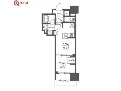 オープンレジデンシア大須FRONT(1LDK/14階)の間取り写真
