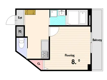 クレアドル須磨II(1K/5階)の間取り写真