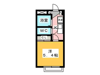 セリエシャルマン(1K/2階)の間取り写真