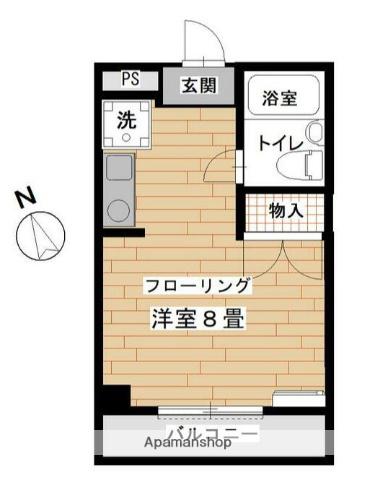 アヴェニール鵠沼(1K/3階)の間取り写真