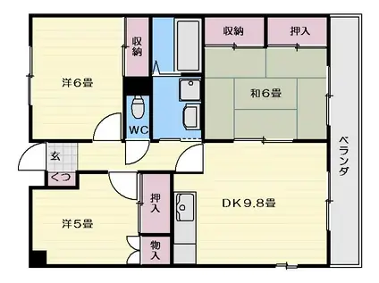 グリーンコート吉元(3LDK/1階)の間取り写真