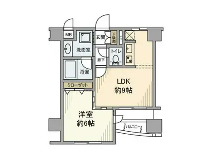 デュオ・スカーラ田端(1LDK/4階)の間取り写真