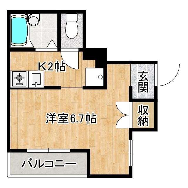 M&M太田町(1K/4階)の間取り写真