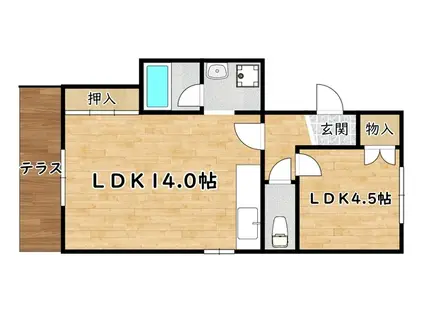 成起マンション(1LDK/1階)の間取り写真