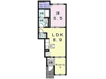 コンフォールGR I(1LDK/1階)の間取り写真