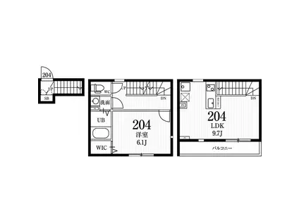 ミハス明大前(1LDK/2階)の間取り写真