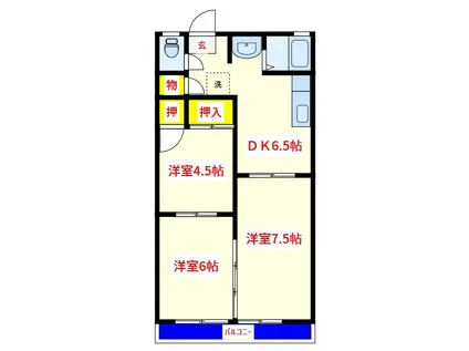 シャーロック・ホームズ(3DK/1階)の間取り写真