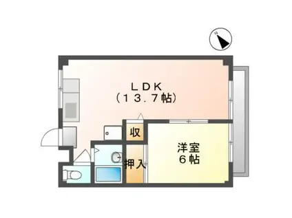 H-BLOOD(1LDK/1階)の間取り写真