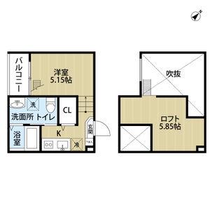 ガンマ大野木(ワンルーム/2階)の間取り写真