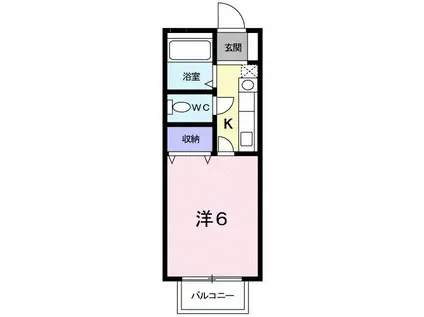 アヴニール柏井(1K/2階)の間取り写真