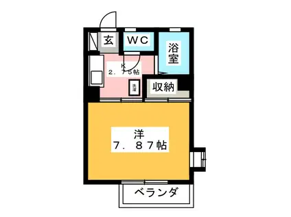 エステートAYAA棟(1K/1階)の間取り写真