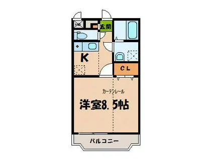 エンジェルK(1K/3階)の間取り写真