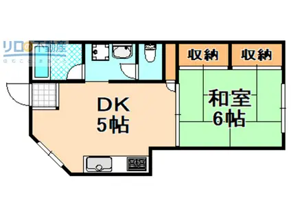 山下ビル(1DK/3階)の間取り写真