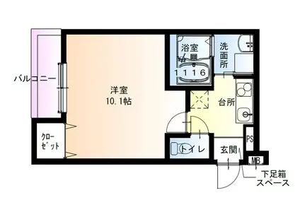 フジパレス向島町II番館(1K/2階)の間取り写真