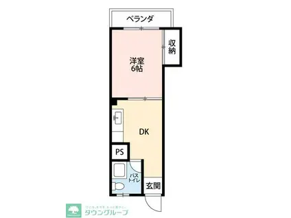 三田向原コーポ(1DK/4階)の間取り写真