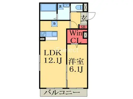 ルールドクロワール(1LDK/3階)の間取り写真