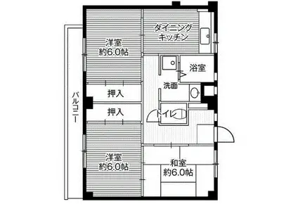 ビレッジハウス串崎(3DK/3階)の間取り写真