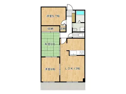 ブエナビスタ和泉中央(3LDK/5階)の間取り写真