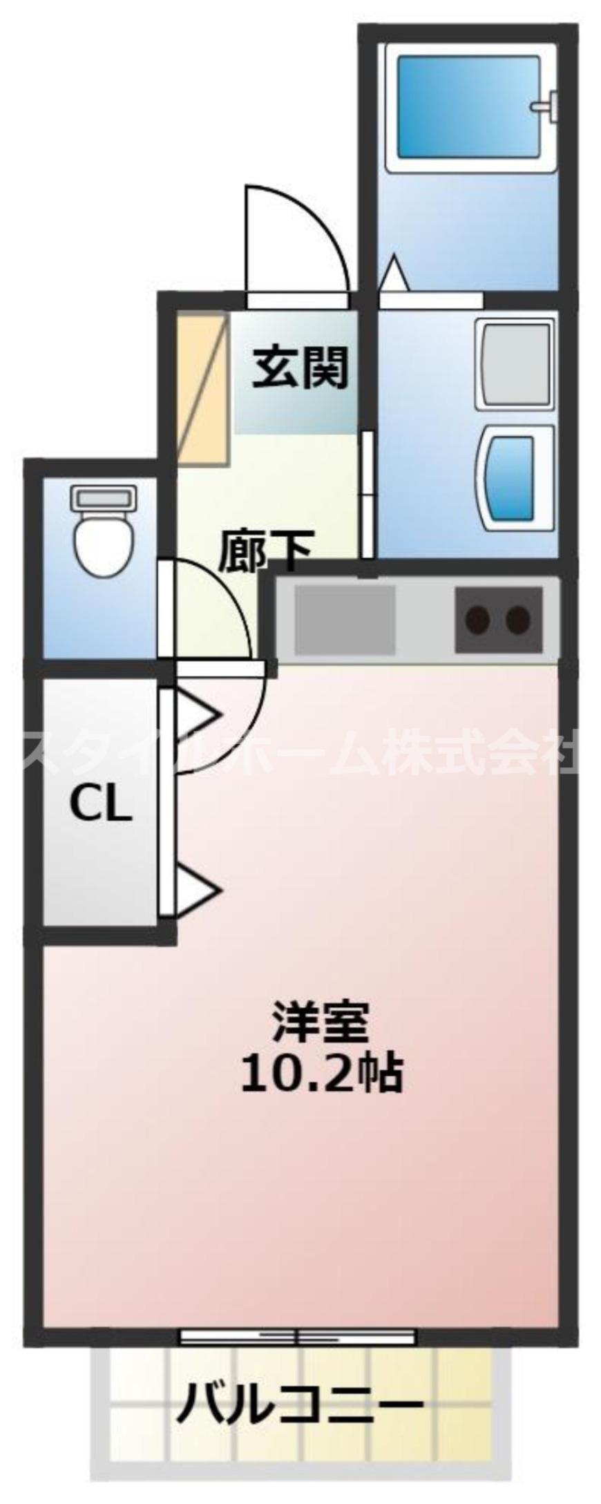 クレシタ神ノ輪(1K/1階)の間取り写真