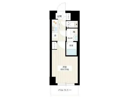 MAXIV八王子DUE(1K/5階)の間取り写真