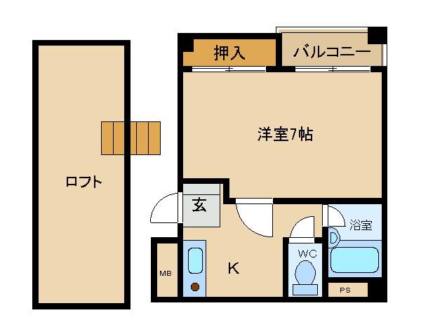 プランドールSAKAE(1K/5階)の間取り写真