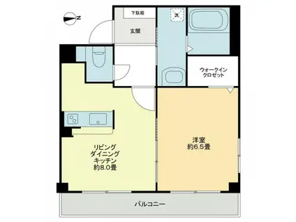 オアゾ旭川(1LDK/1階)の間取り写真