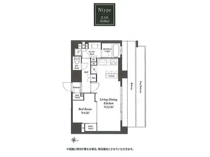 WORVE東京木場(1LDK/12階)の間取り写真