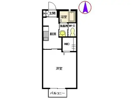 シャーメゾン東春日(1K/2階)の間取り写真